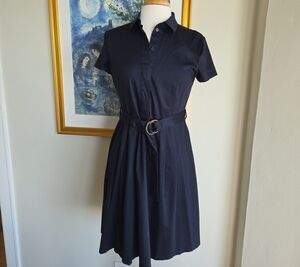 💙Belted Navy Polo Midi Dress - Women’s